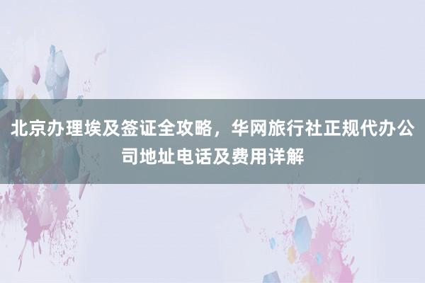 北京办理埃及签证全攻略，华网旅行社正规代办公司地址电话及费用详解